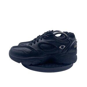 Apex Walker X801 Womens Walking Orthopedic Black Leather Lace Up Shoes Size 10
